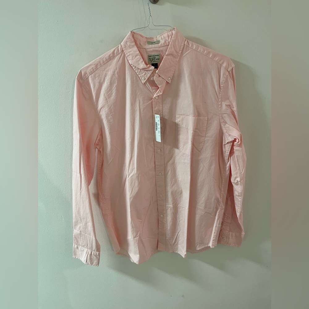 JCrew NWT men’s pink button down shirt - Size L slim